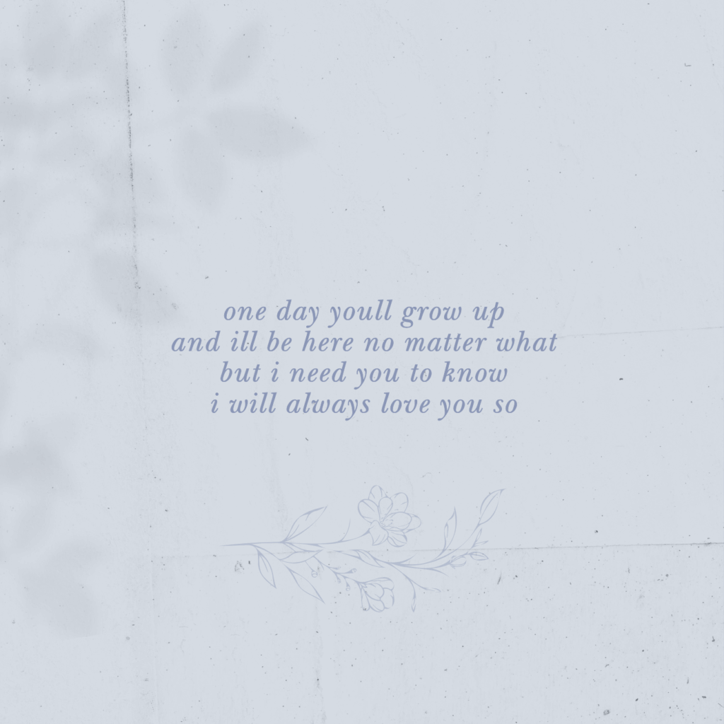My Little Boy lyrics dark blue lyrics on baby powder blue background