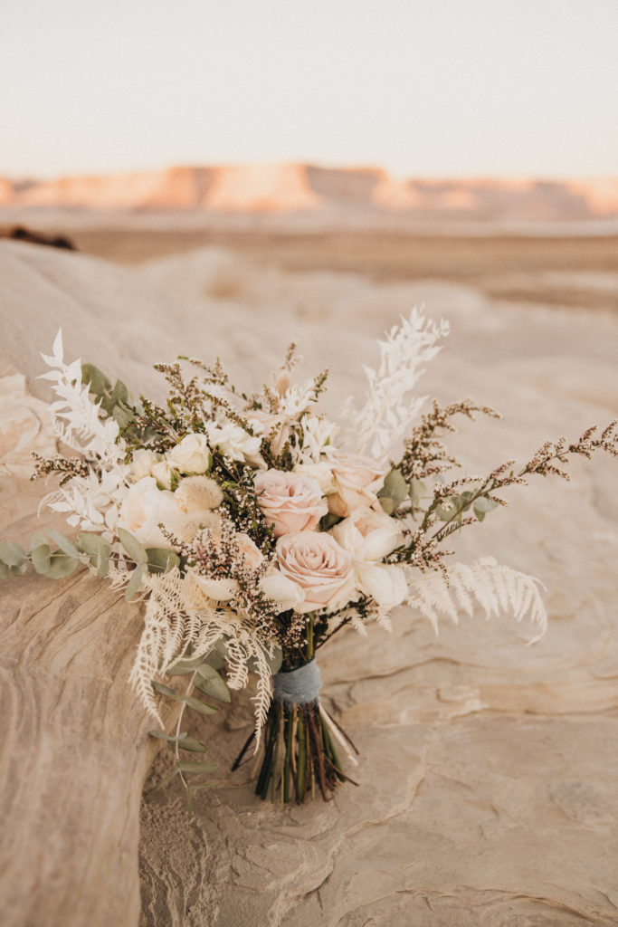 Bouquet of flowers in desert canyon Lake Powell, AZ